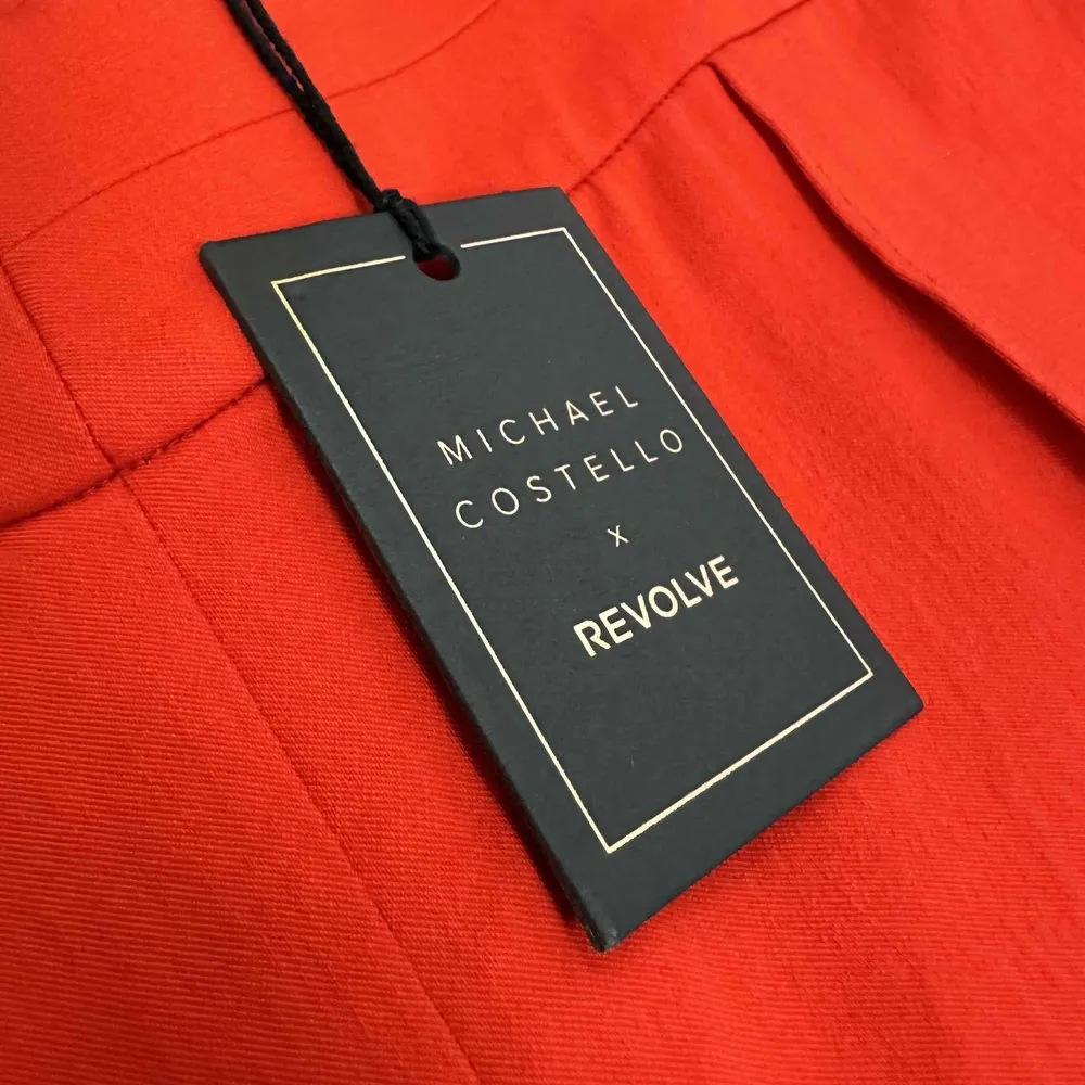 NWT Michael Costello x Revolve Vibrant Red Pants Size Small - Image 3
