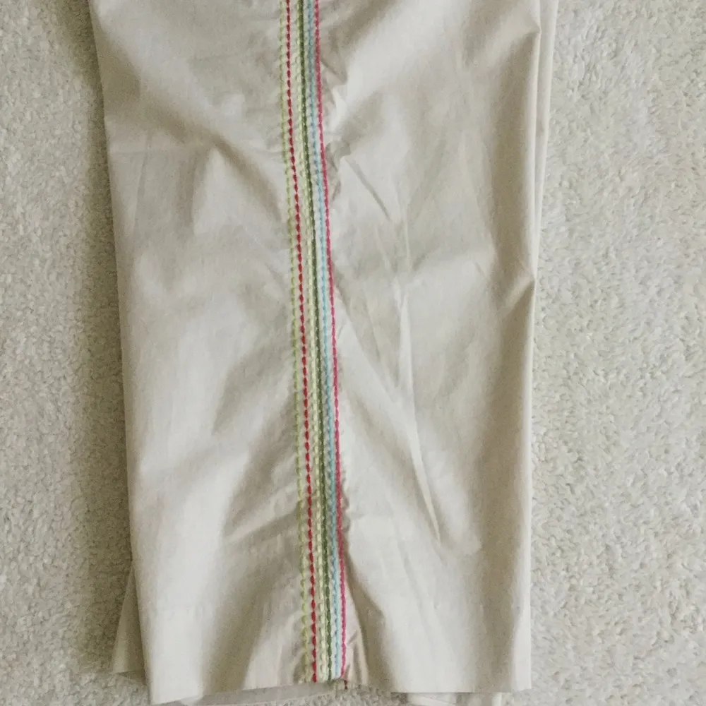 Vintage Rainbow Embroidered Seam Culottes Wide Leg - Sz 4 - Image 2