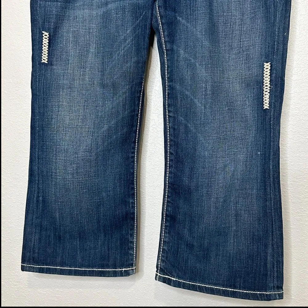 BKE Buckle Denim Capri Cropped Jeans Starlite Thick Stitch Women Sz 28 - Image 6
