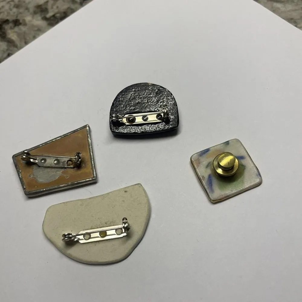 Lot Of 4 Pretty Handmade Costume Brooch Pin Handcrafted Costume Jewelry - Image 11