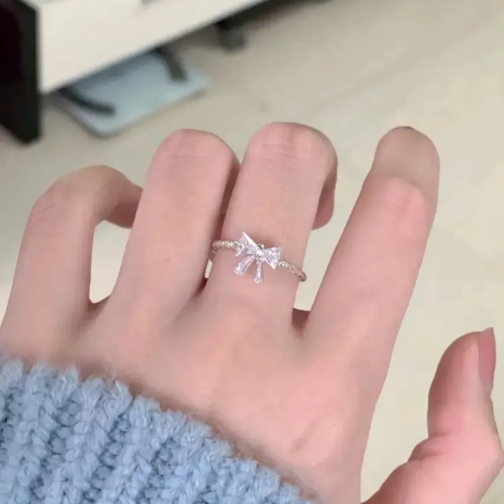 Adjustable Silver Bow Ring - Image 3