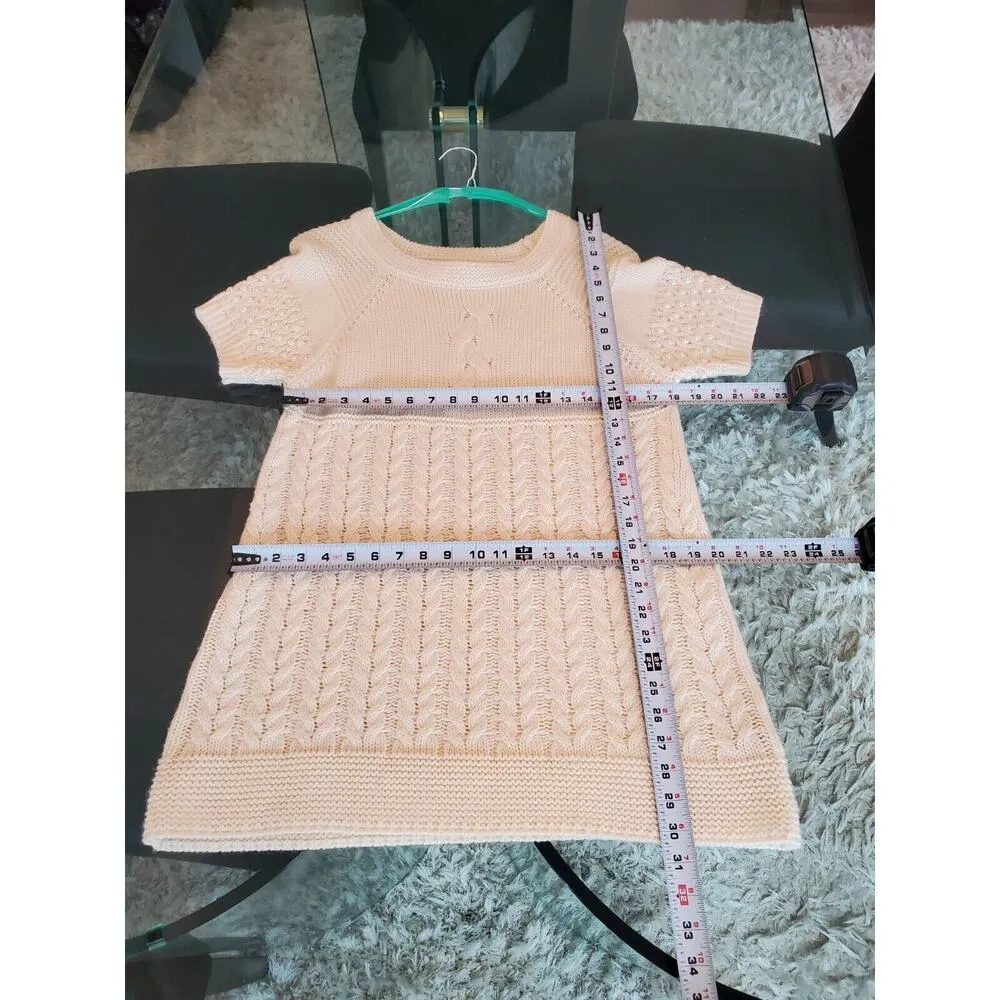 John Paul Richard Women's Beige Acrylic Round Neck Knee Length Sweater Dress XL - Image 13