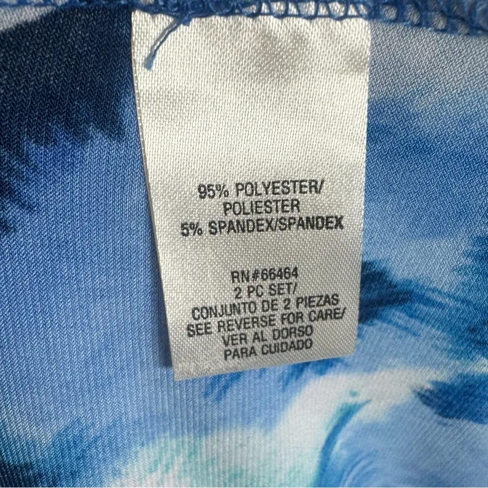 Studio I blue abstract floral print midi dress size 1X - Image 5