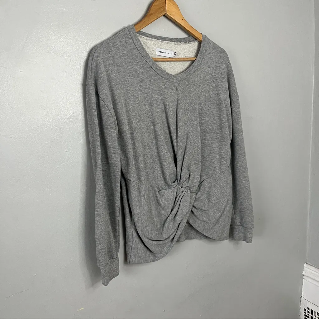 Gray Women's Knot Front Top Size XS - Image 2