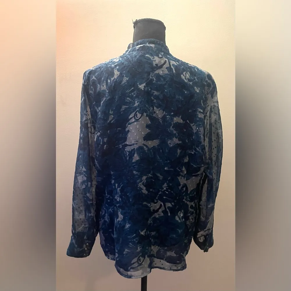 Coldwater Creek - Navy Blue Button-Down Blouse Size PL - Image 3