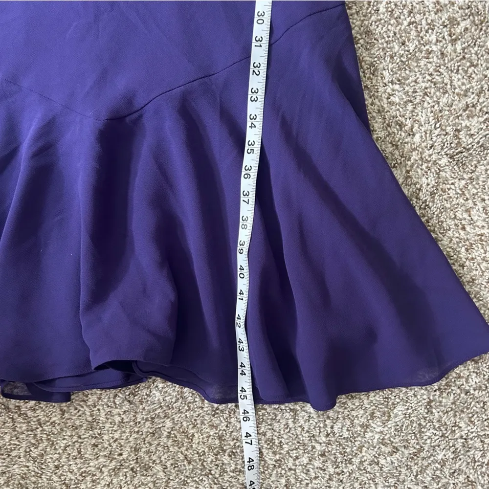 Dressbarn Purple Blue Indigo Ruffle Dress Formal Wedding Guest 10 - Image 6