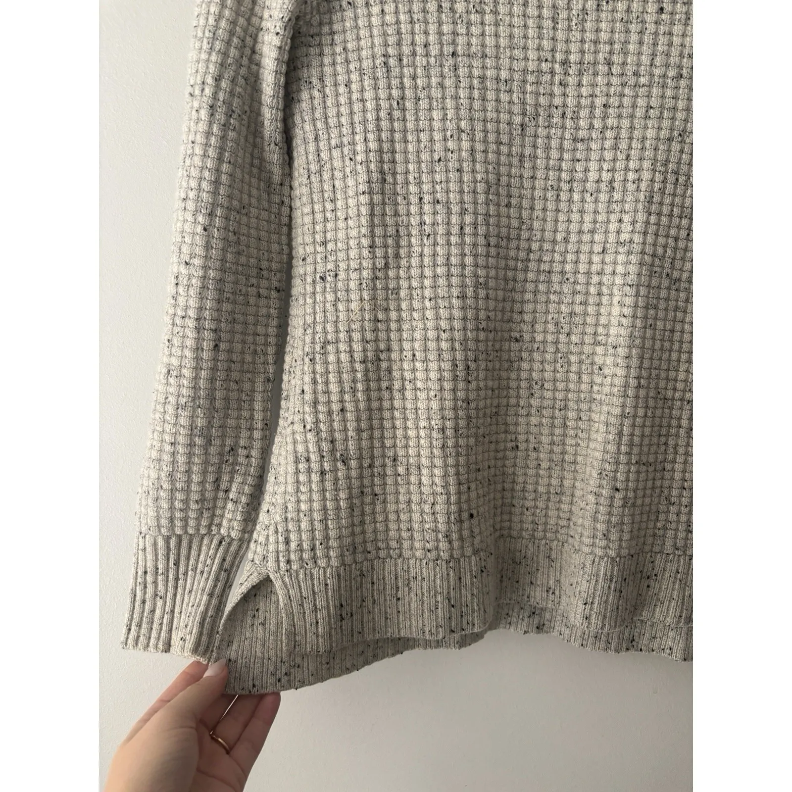 Athleta Women's Cashmere Lodge Sweater Grey Donegal Speckled Scoop Neck Size XXS - Image 5