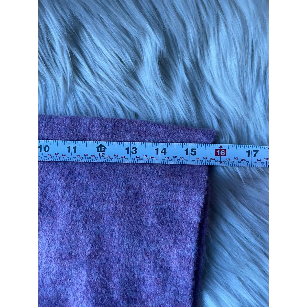 LOFT Purple Knit Scarf with Ruffle Edges - Image 6