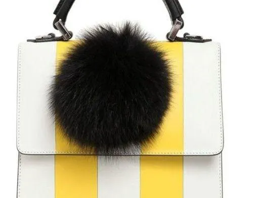 Les Petits Joueurs Mini Alex Bunny Leather Top Handle Bag balck / White / Yellow Black - Image 1