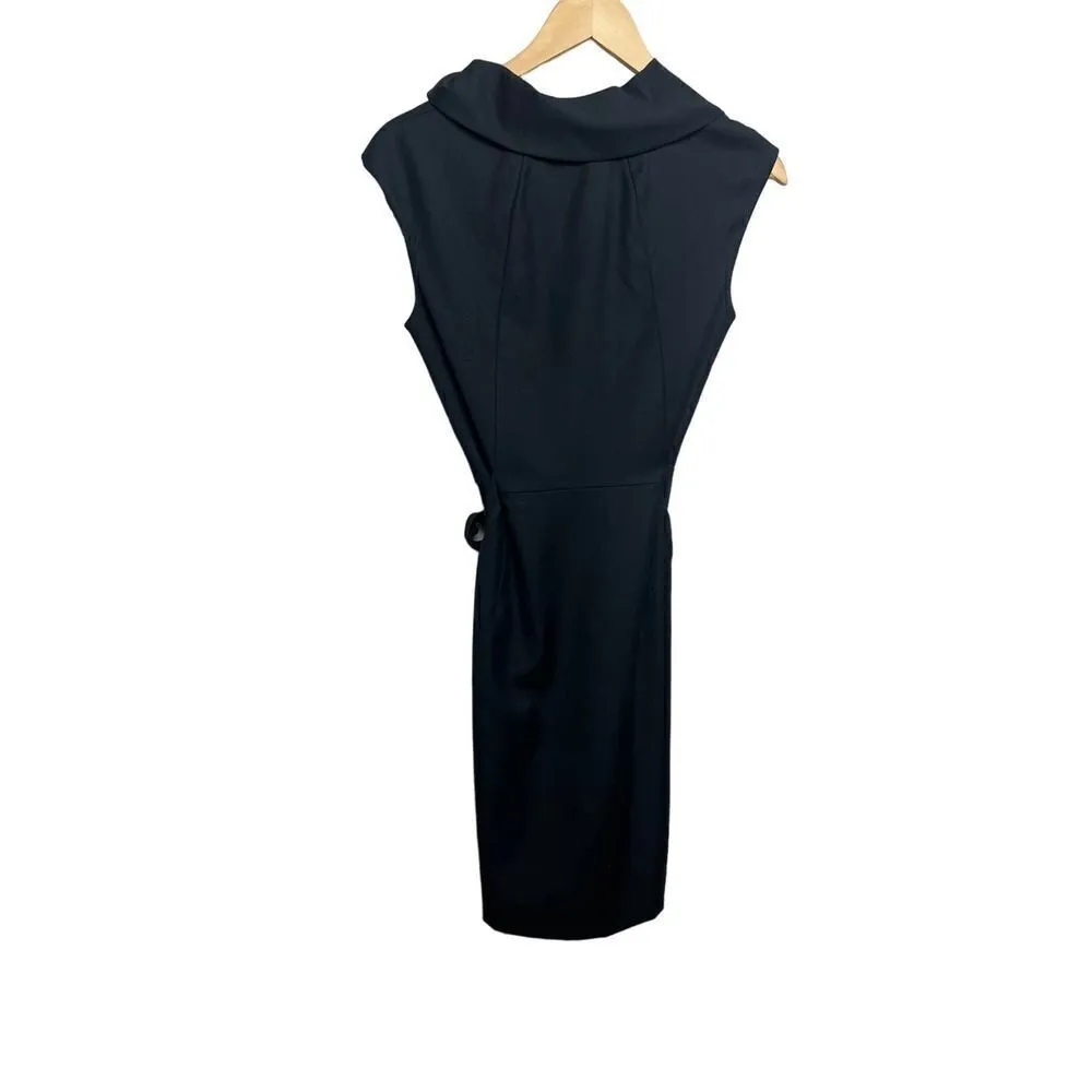 Ports 1961 Cowl Neck Sleeveless Black with Ribbon Tie Dress Sz. 6 - Image 4