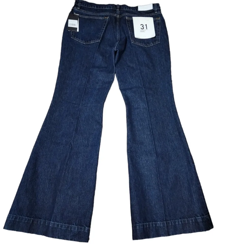 NWT RE/DONE 70s Low Rise Flare Jeans Dark Wash Heritage Rinse Flares size 31 - Image 4