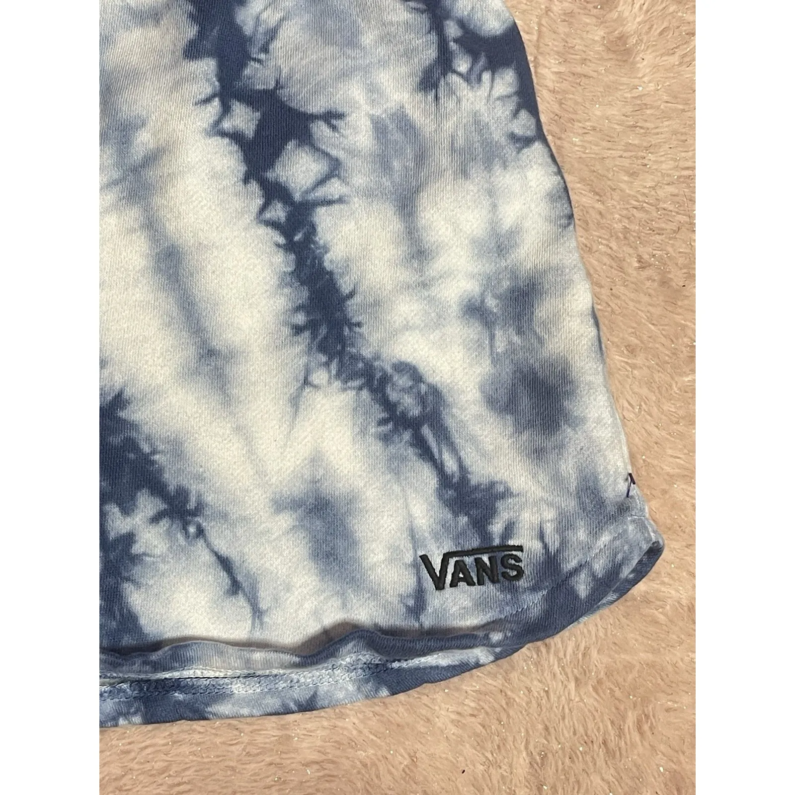 Vans Sweat shorts, Women's  Size A Blue Tye Dy logo, drawstring Bin11 - Image 2