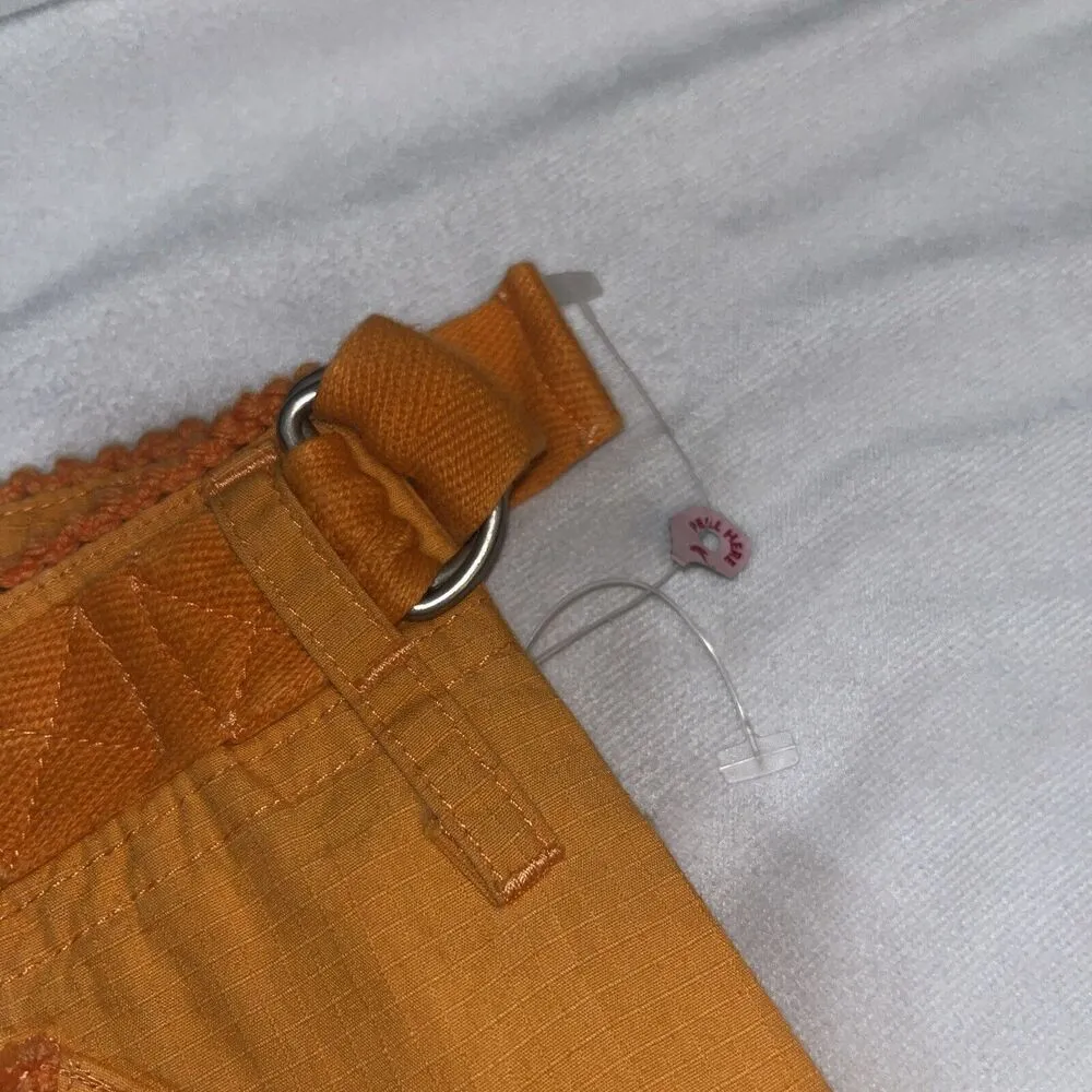 Y2K Lizzie McGuire Fashion Candies Orange Floral Embroided Zip Off Cargo L - Image 11