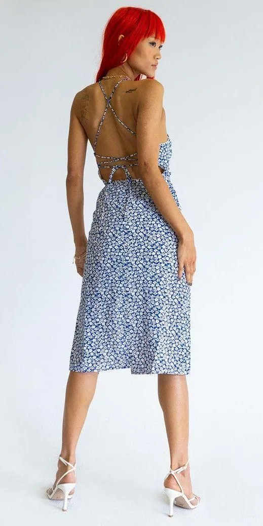 Sweetner Midi Dress in Blue - Image 3
