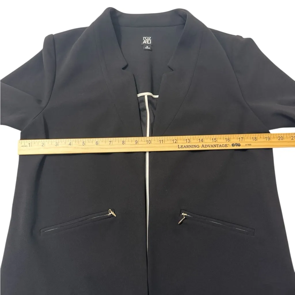 Roz & Ali Black Suit Jacket Open Size M - Image 8