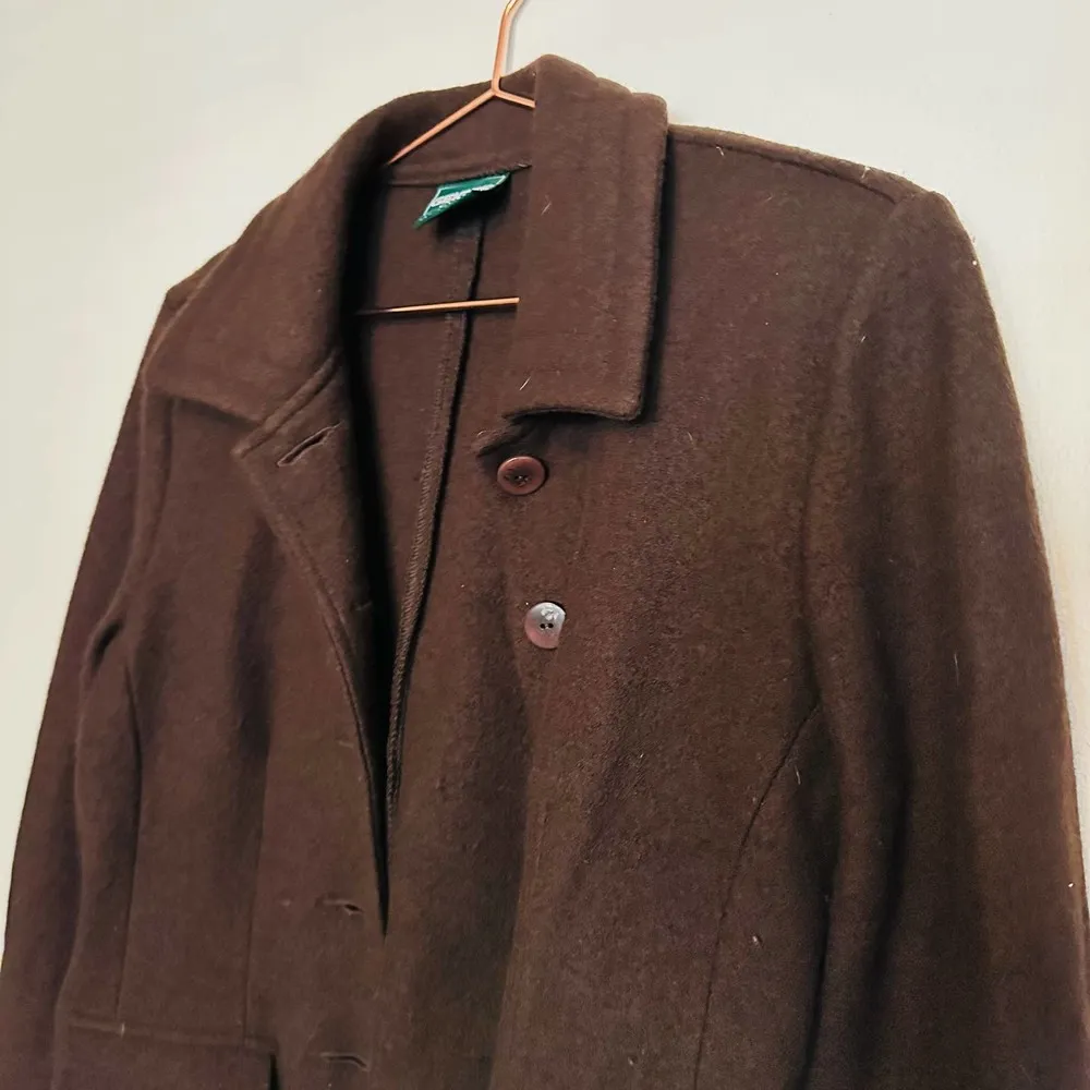 Geiger Collections Dark Brown Pure Wool Button Up Jacket Collared Blazer Size 36 - Image 4