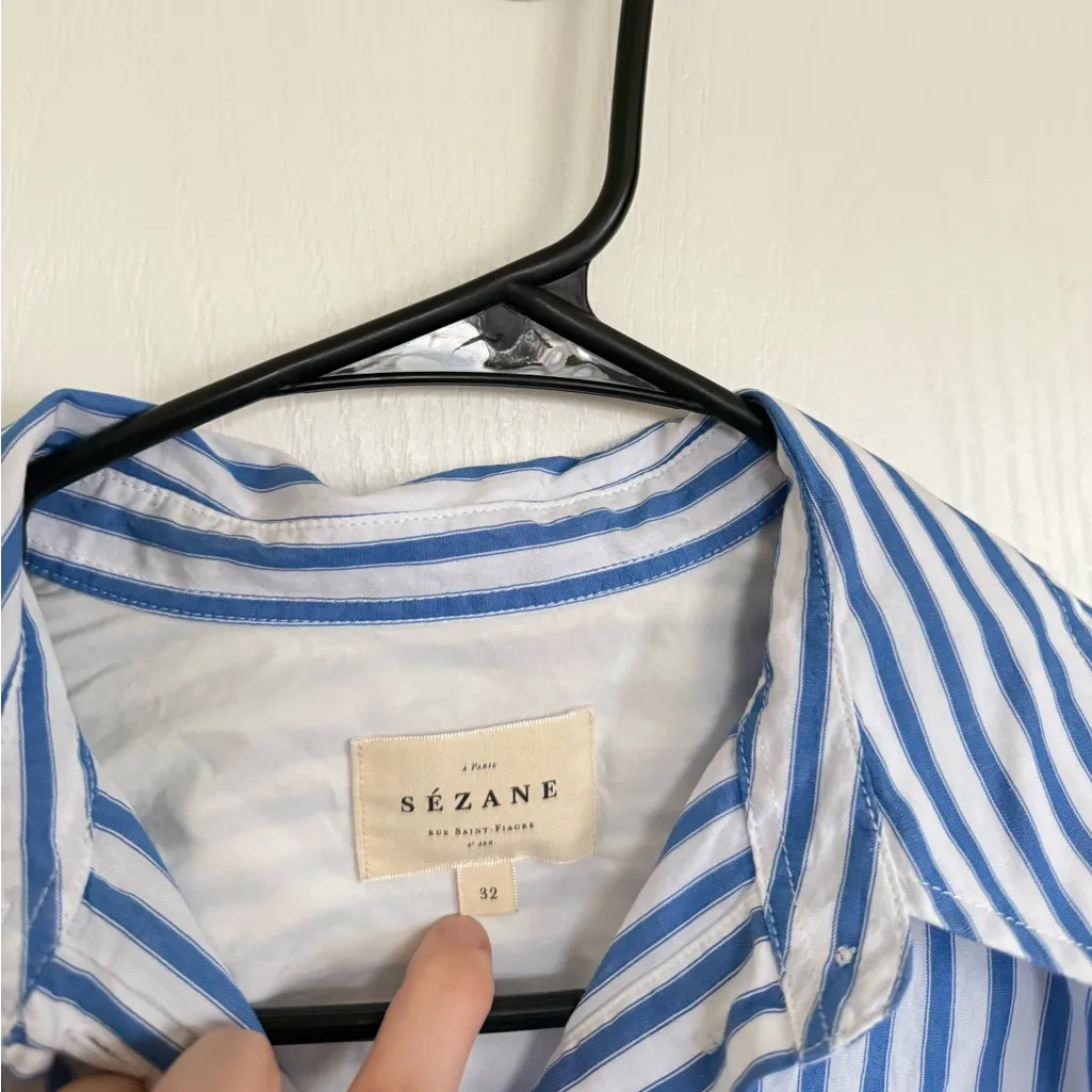 Sèzane Bilma Button Down Blue Stripe Shirt - Image 5
