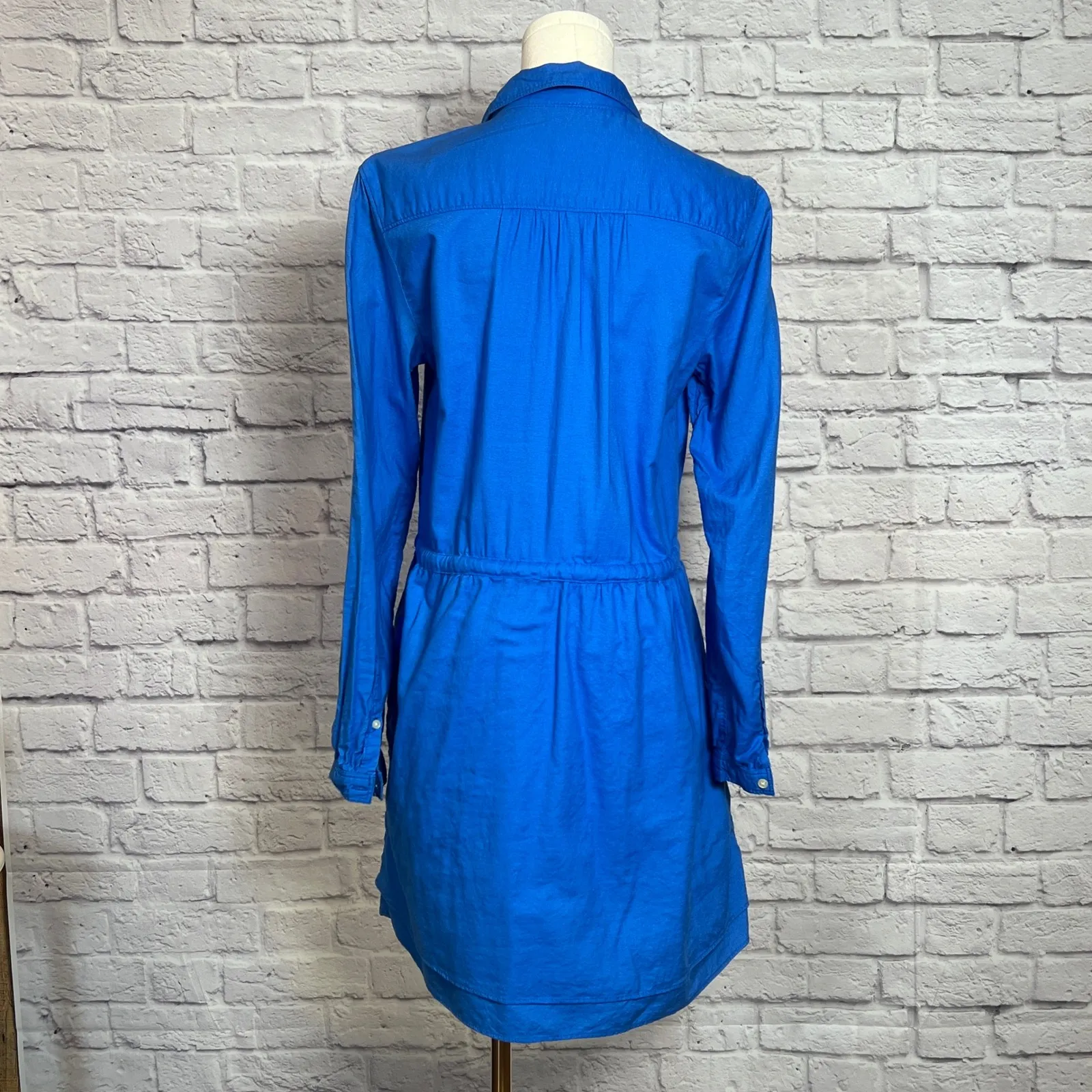 Gap Designed & Crafted Roll Sleeve Mini Shirt Dress Blue Streak Women's Small - Image 3