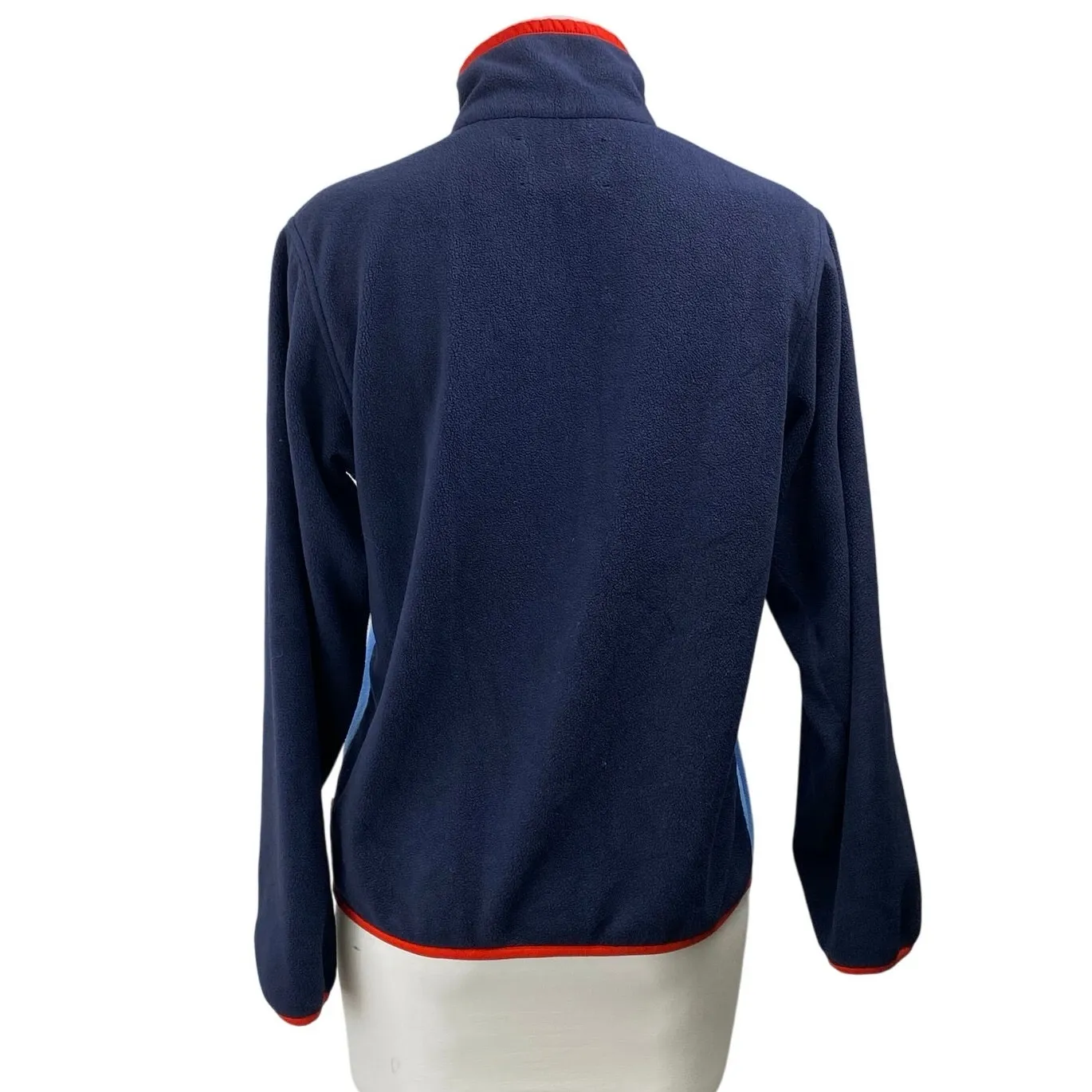 Tory Burch Tory Sport Blue Red Colorblock T-snap Fleece Sweater Jacket Size XS - Image 3