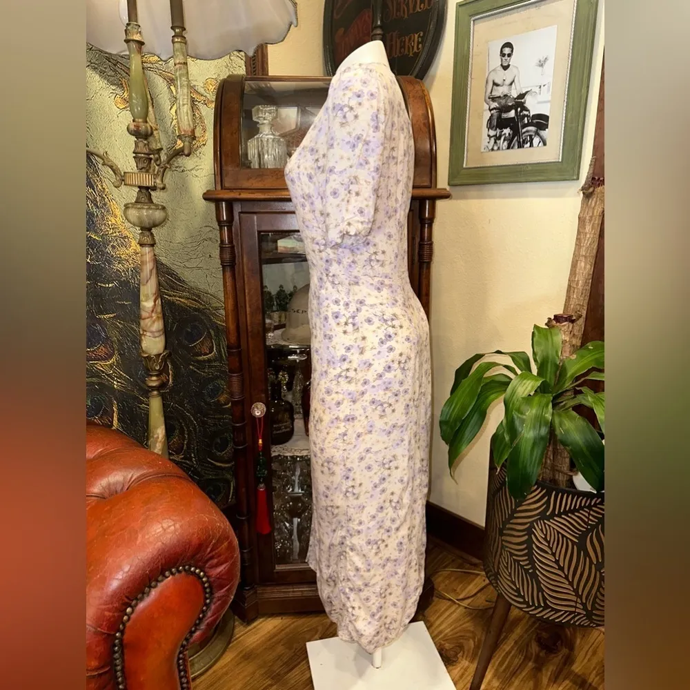 H&M Bohemian Flower Lightweight Short Sleeve Long Dress - Image 7