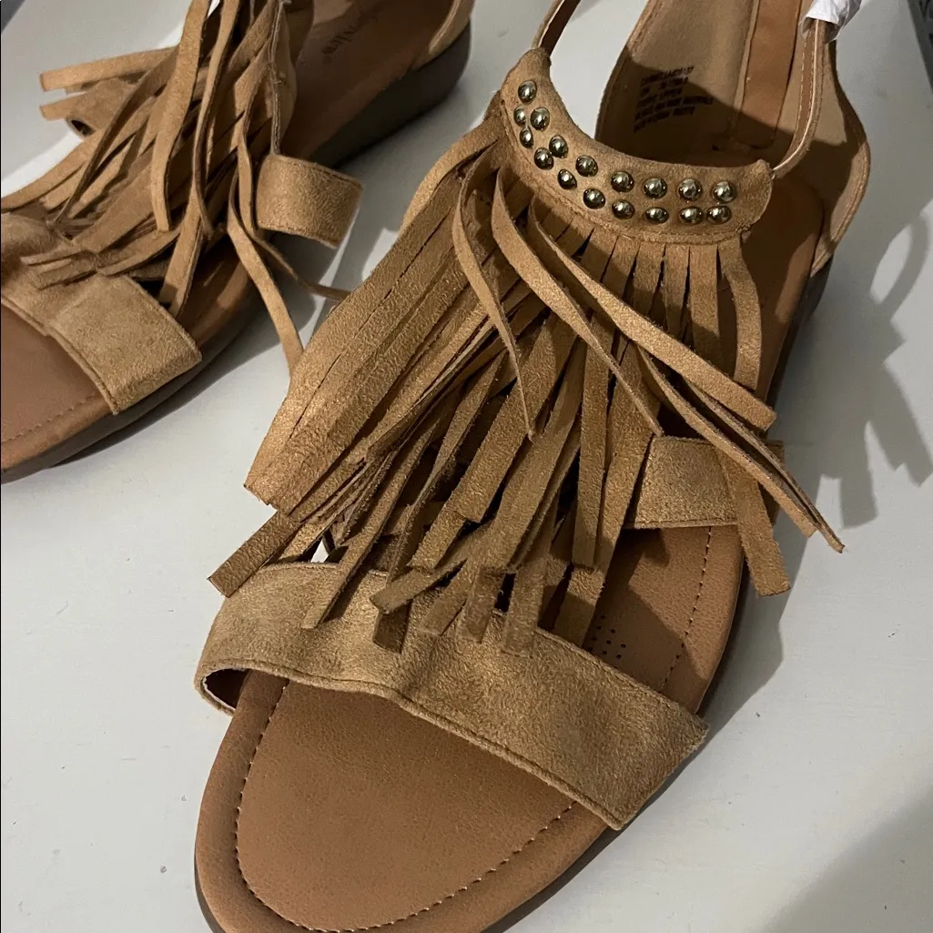 New Comfortview The Carmella Sandal Women’s Gladiator Sandal Tan Size 12W - Image 3