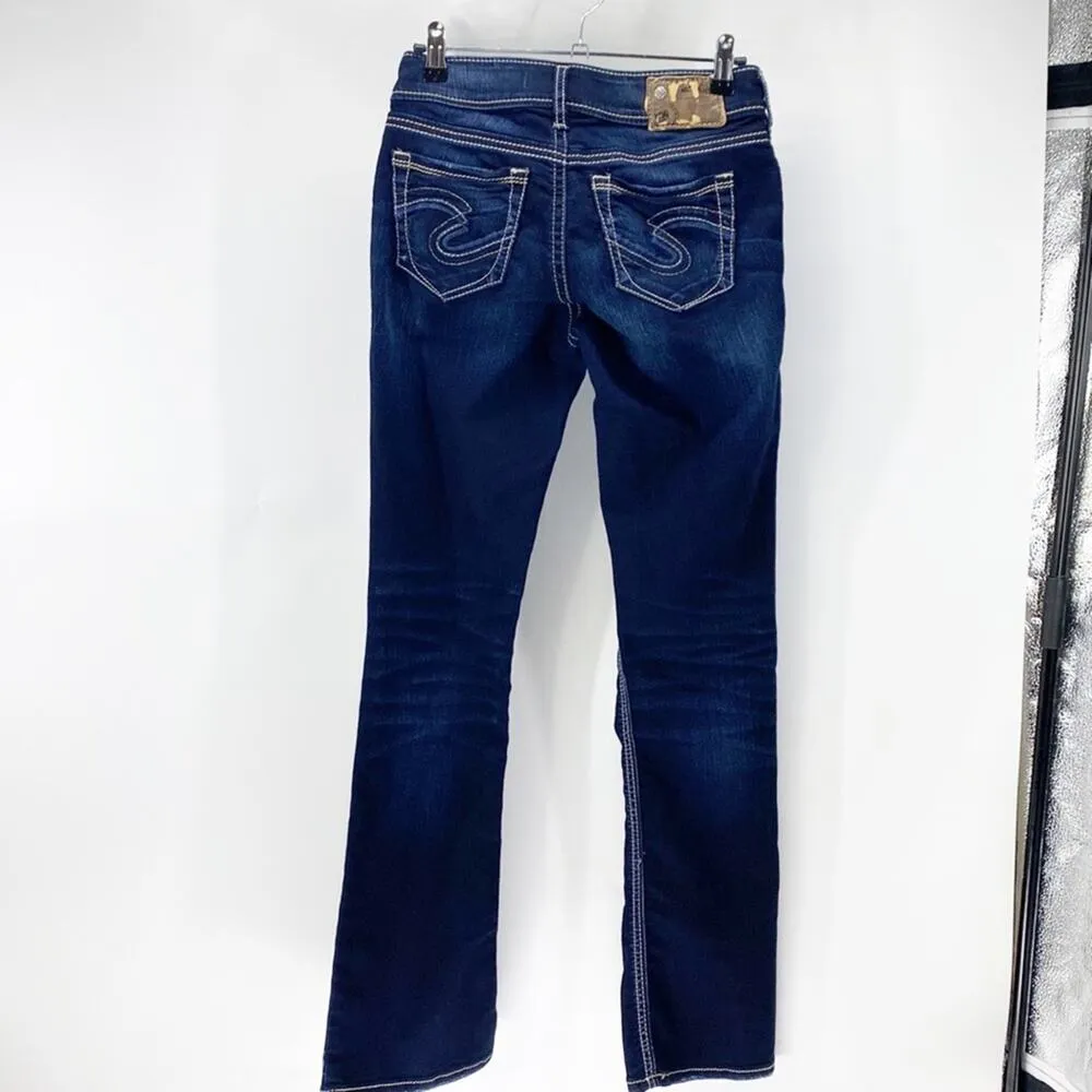 Silver jeans suki mid rise slim boot dark wash rodeo western cowgirl sz 24x31 - Image 7