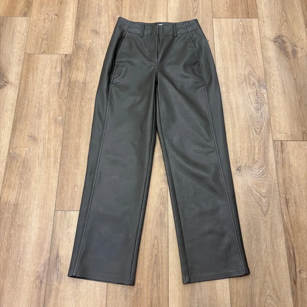 🌟WILFRED FREE🌟 ARITZIA ASCENDANT VEGAN LEATHER PANT OLIVE GREEN SZ 0 - Image 5