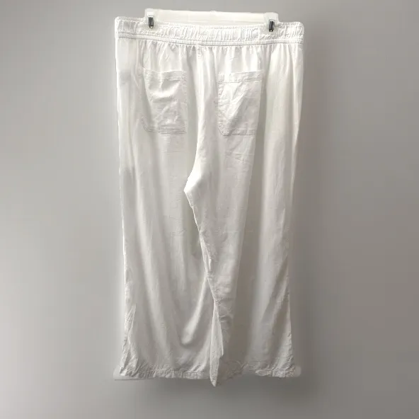 OLD NAVY Linen Pants Women Plus 2X White High Rise Wide Leg Drawstring Lagenlook - Image 10