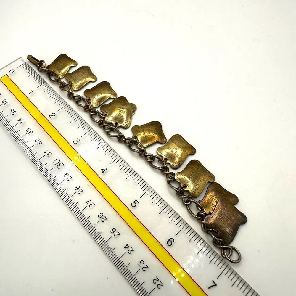 Vintage Ten Commandments charm bracelet Gold - Image 5