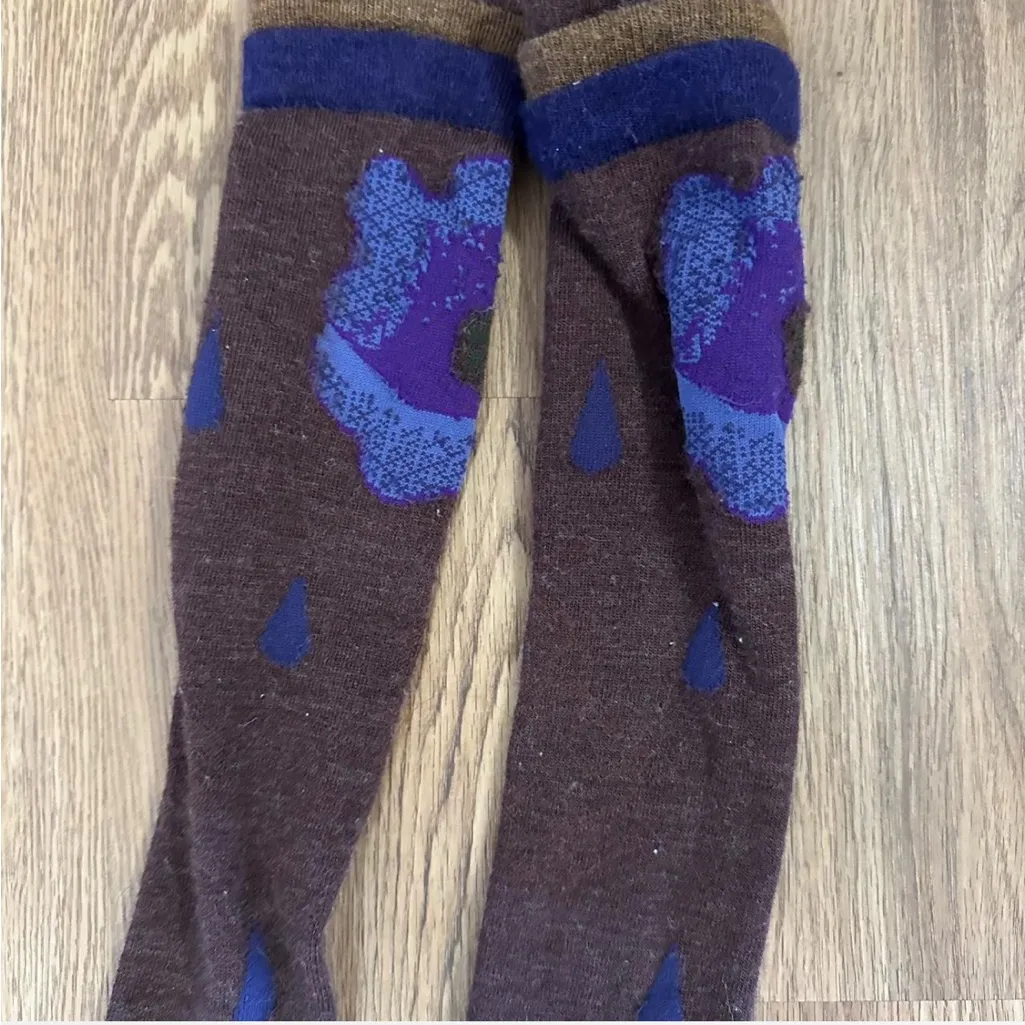 Smartwool Floral Patterned Brown and Purple Socks - Image 4