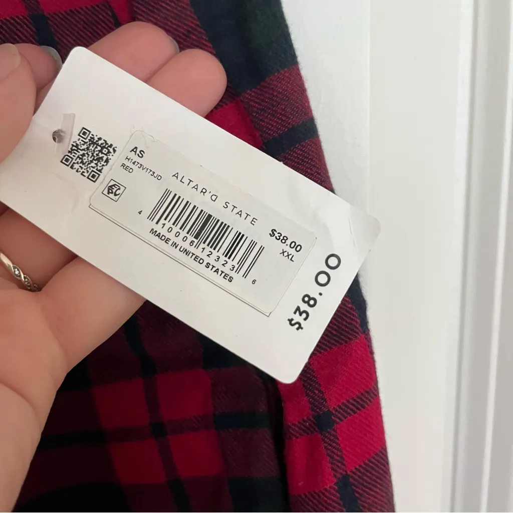 NEW Altar’d State Holiday Red Flannel Pajama Bottoms Size XXL NWT - Image 2