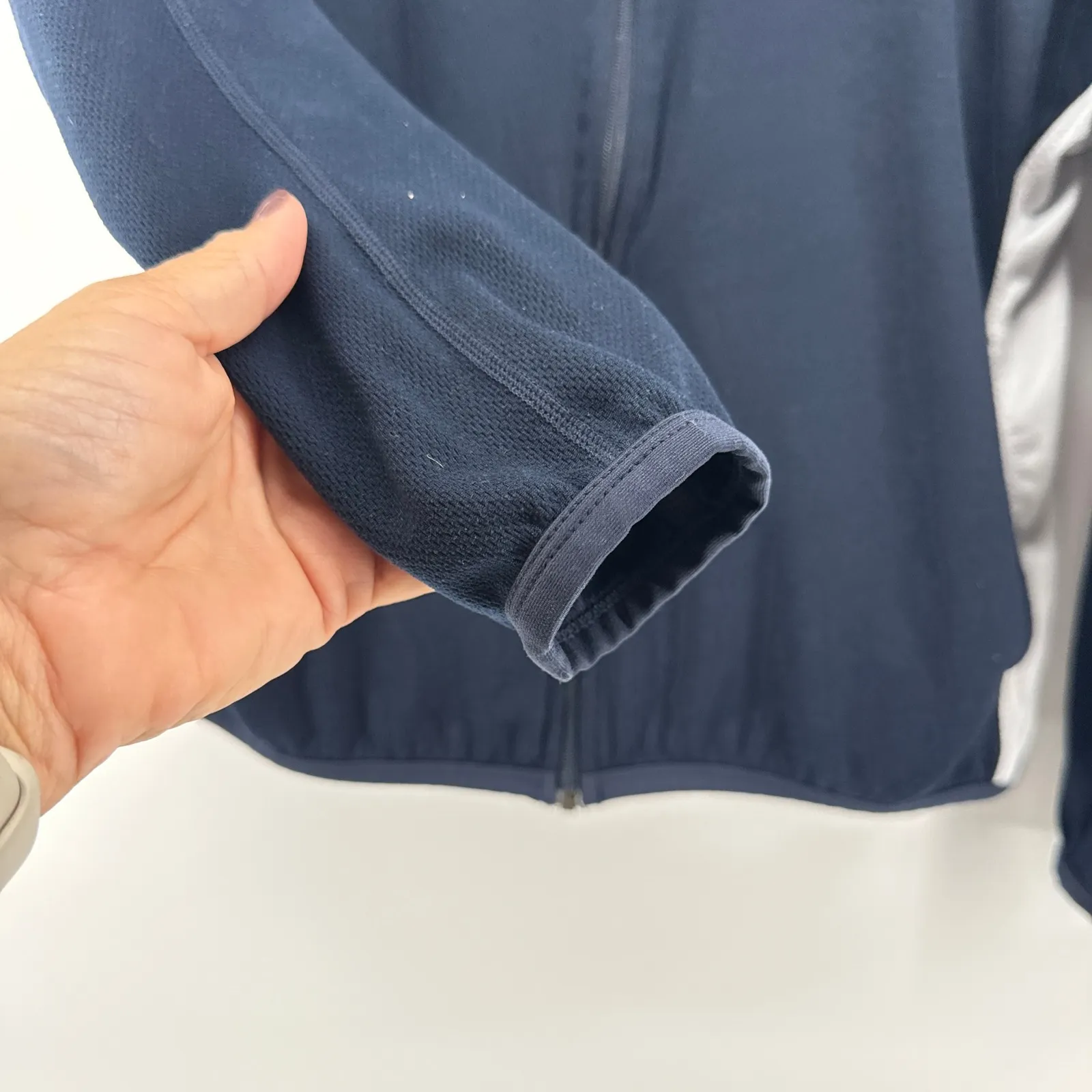 Nike Dri-FIT Full Zip Fleece Hoodie Women's Size Small Navy Blue Athletic Jacket - Image 3