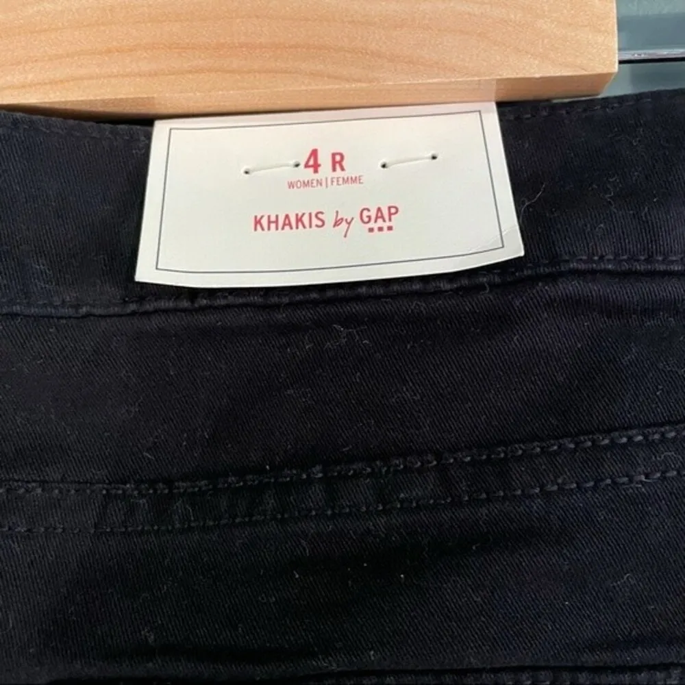 NWT GAP Pants Black Cargo Pocket Slim Khaki Straight Leg Chinos Women’s Size 4 - Image 10