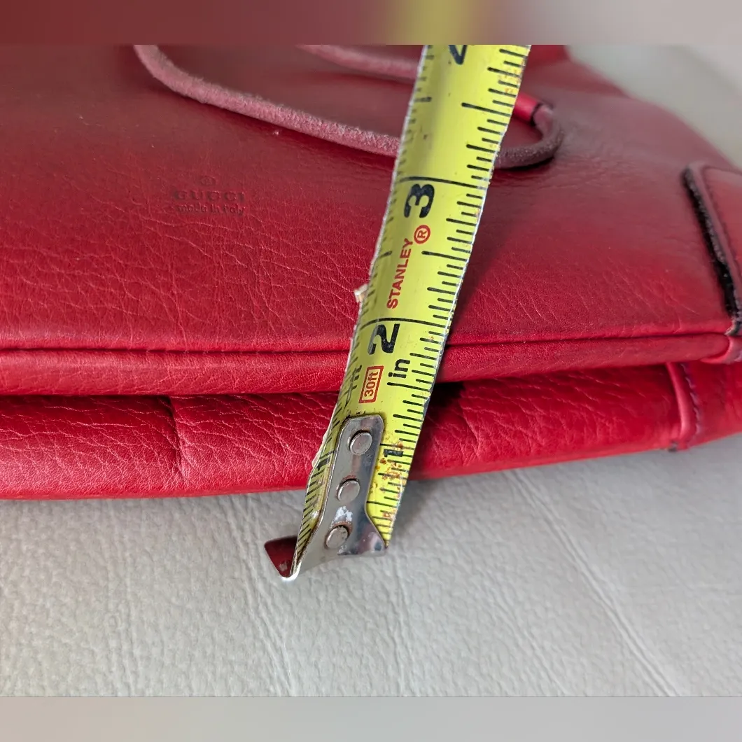 Gucci Red Leather Knot Handle Handbag - Image 15