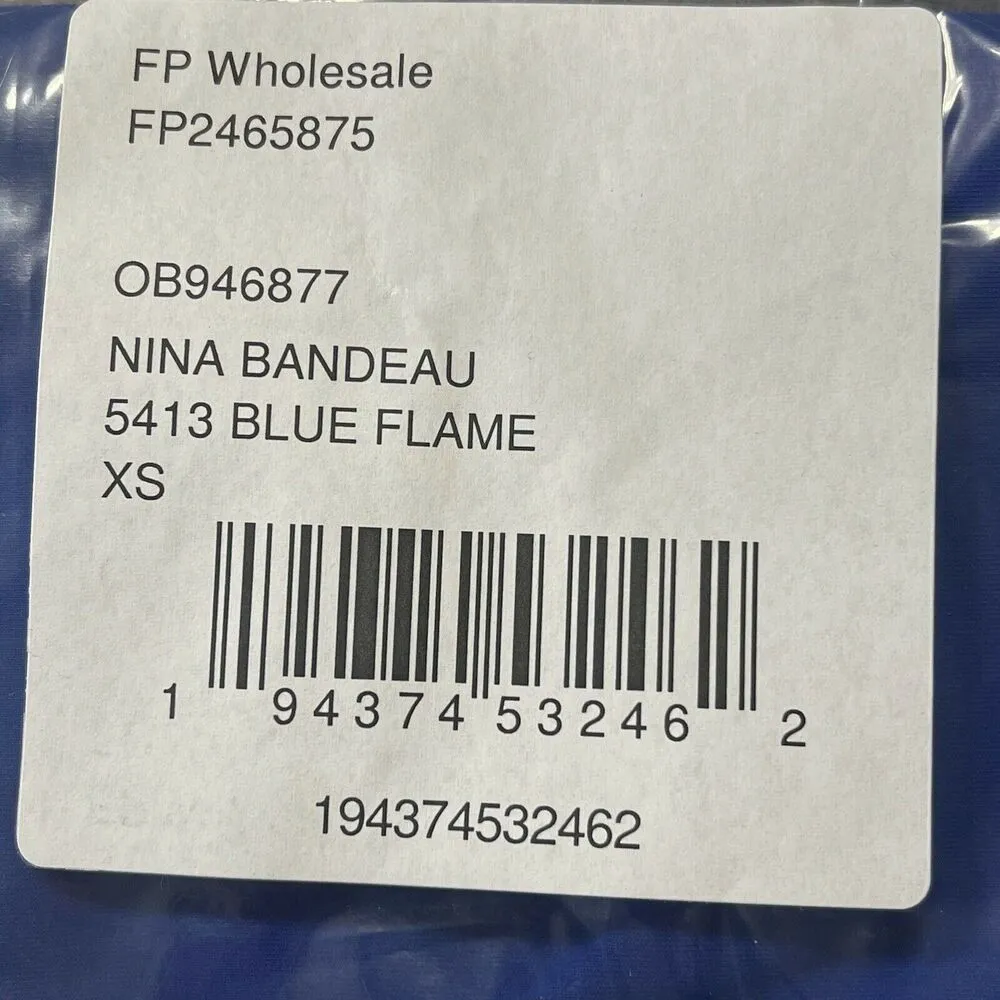 Free People Intimately Nina Bandeau Bra X-Small Strapless Blue Flame Strapless - Image 5