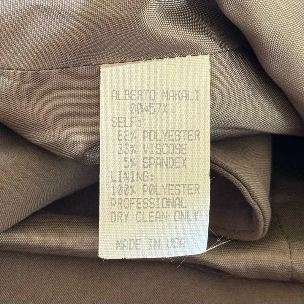 Alberto Makali‎ Elegant Tan Open Front Drape Blazer Office Siren Careerwear M - Image 10