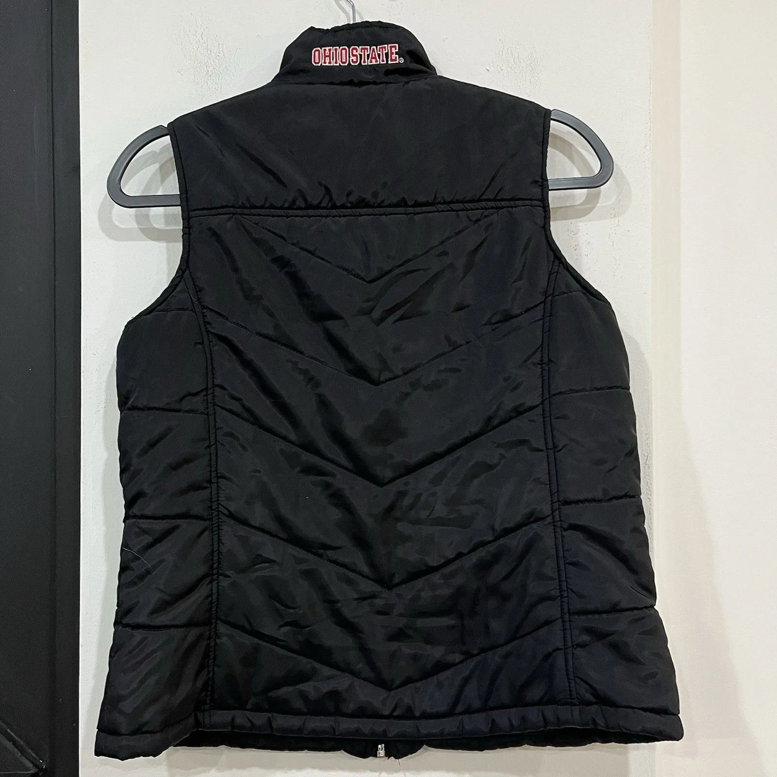 J America Women’s Ohio State Black Puffer Vest Size Small Varsity College - Image 6