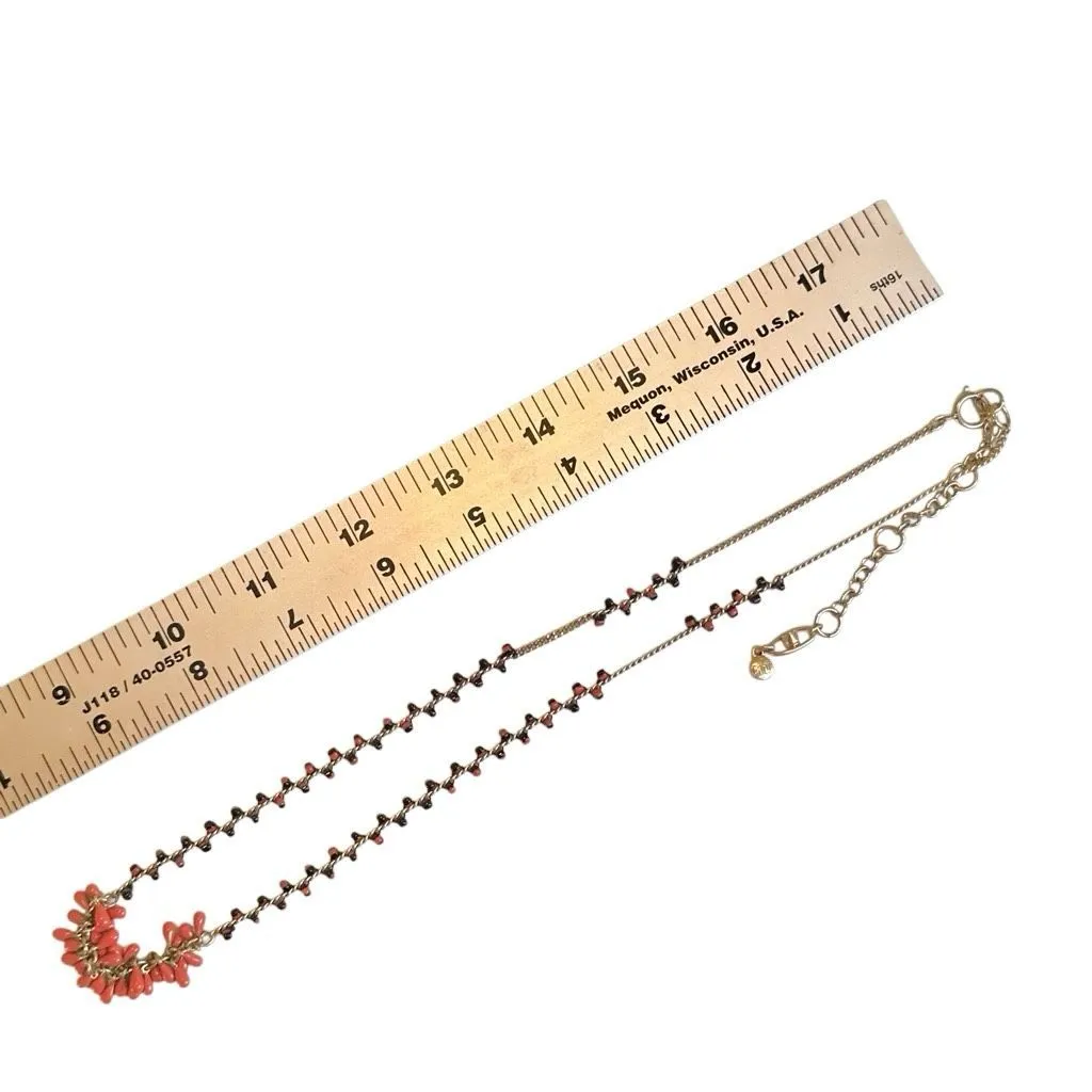 Cabi “La Boheme” Necklace – Red Teardrop Beads & Gold Chain - Image 11