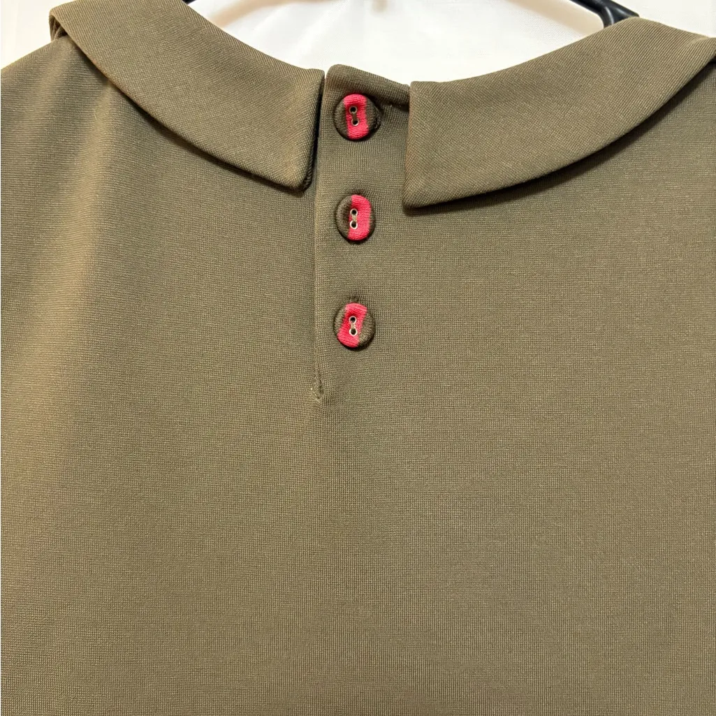 Boden‎ Olive Green and Red Striped Dress Size 12R - Image 6