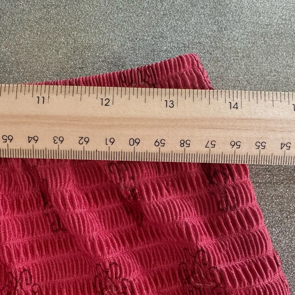 Pleat Pleat by Rafael Textured Ombre Pencil Skirt (1101) Red Size M - Image 7