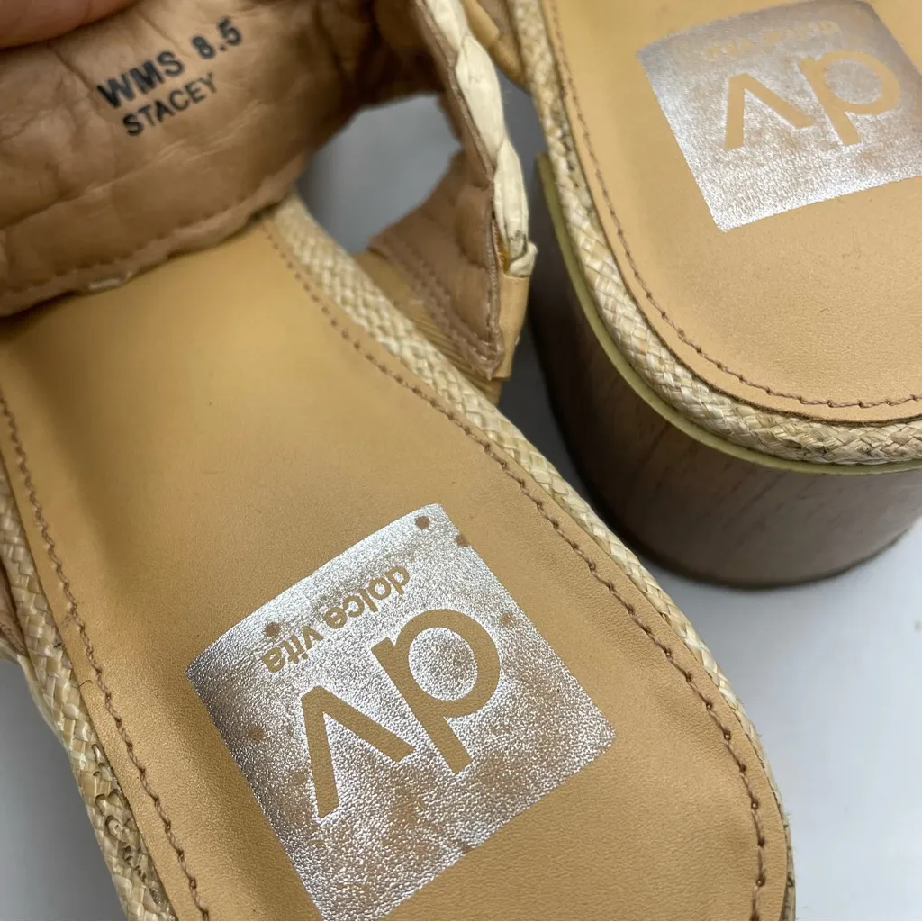 Dolce Vita Stacey braided block heel sandals women’s Size 8.5 Tan - Image 8