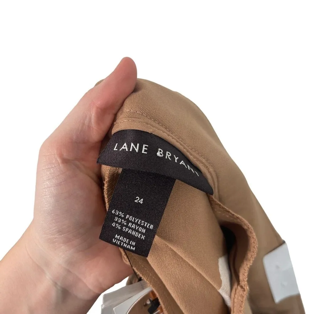 Lane Bryant Perfect Drape Shorts Paperbag Tie Waist Mid Rise Khaki NWT Womens 24 - Image 6