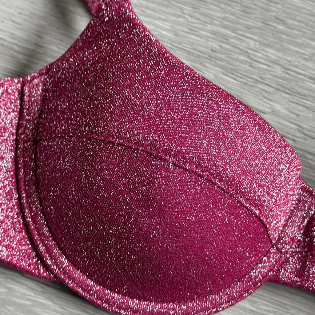 Triangl Romy/Macia Bra Top in Grape Sparkle Pink Size XL - Image 11
