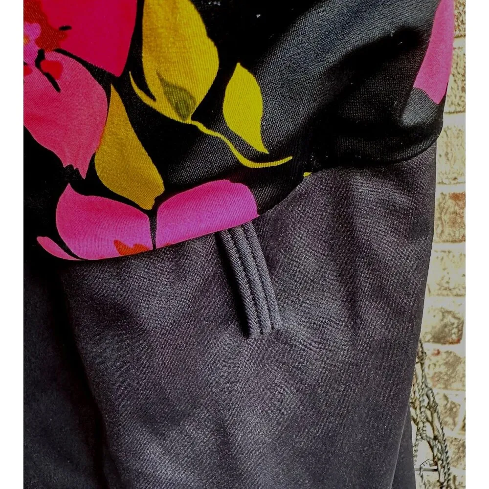 VTG Amoena Swimdress Sz 18 Swimsuit Floral Black One Piece Cup Insert Wa… - Image 11