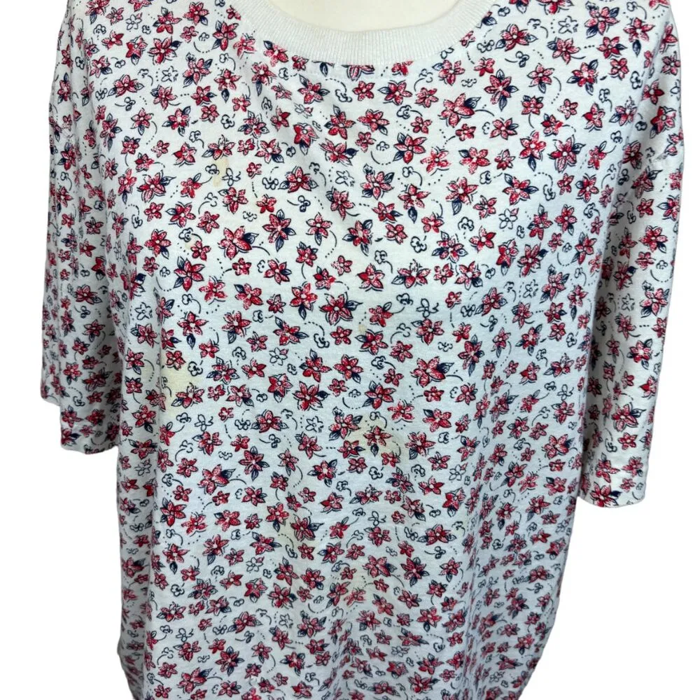 Vintage  blouse, size Large, floral print, summer, beach, vacation - Image 2