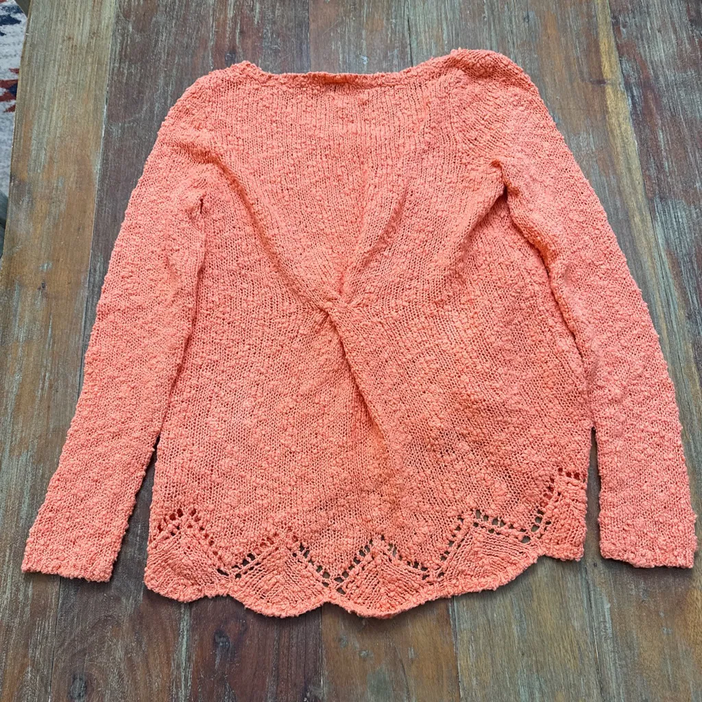 Women's Anthropologie Yellow Bird Coral V-Neck Sweater Small - Image 10