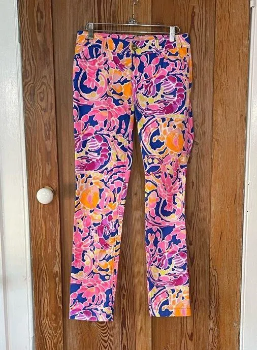 Lilly Pulitzer Callahan Chino Brilliant Catch and Release Resort Pants Sz 00 🍄 - Image 4