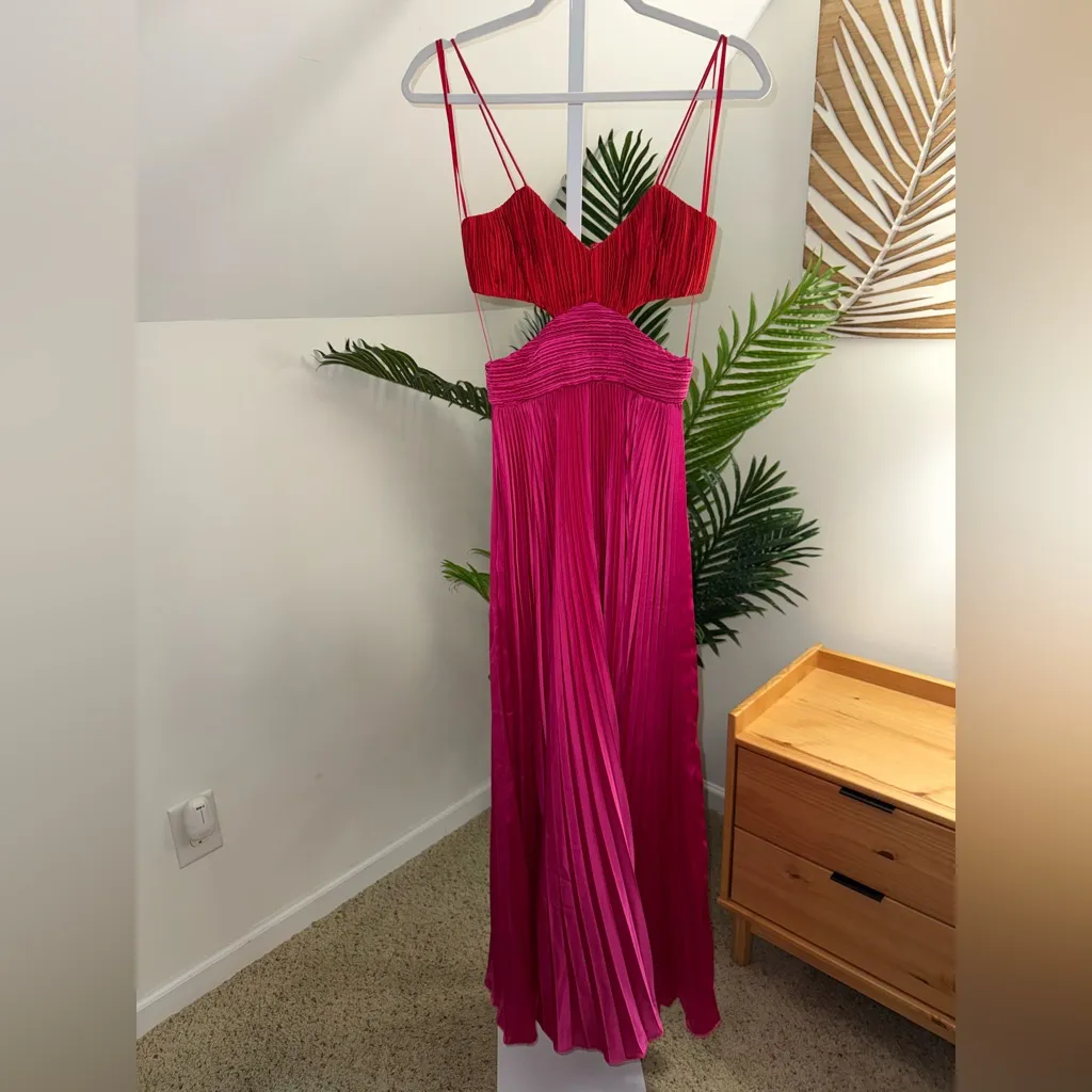 AMUR ($695) Elodie Gown in Red Rose & Magenta - Image 6