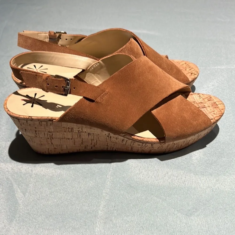 Isaac Mizrahi Live! Leather Sandals With Wedge Heel Size 11M B42 - Image 6