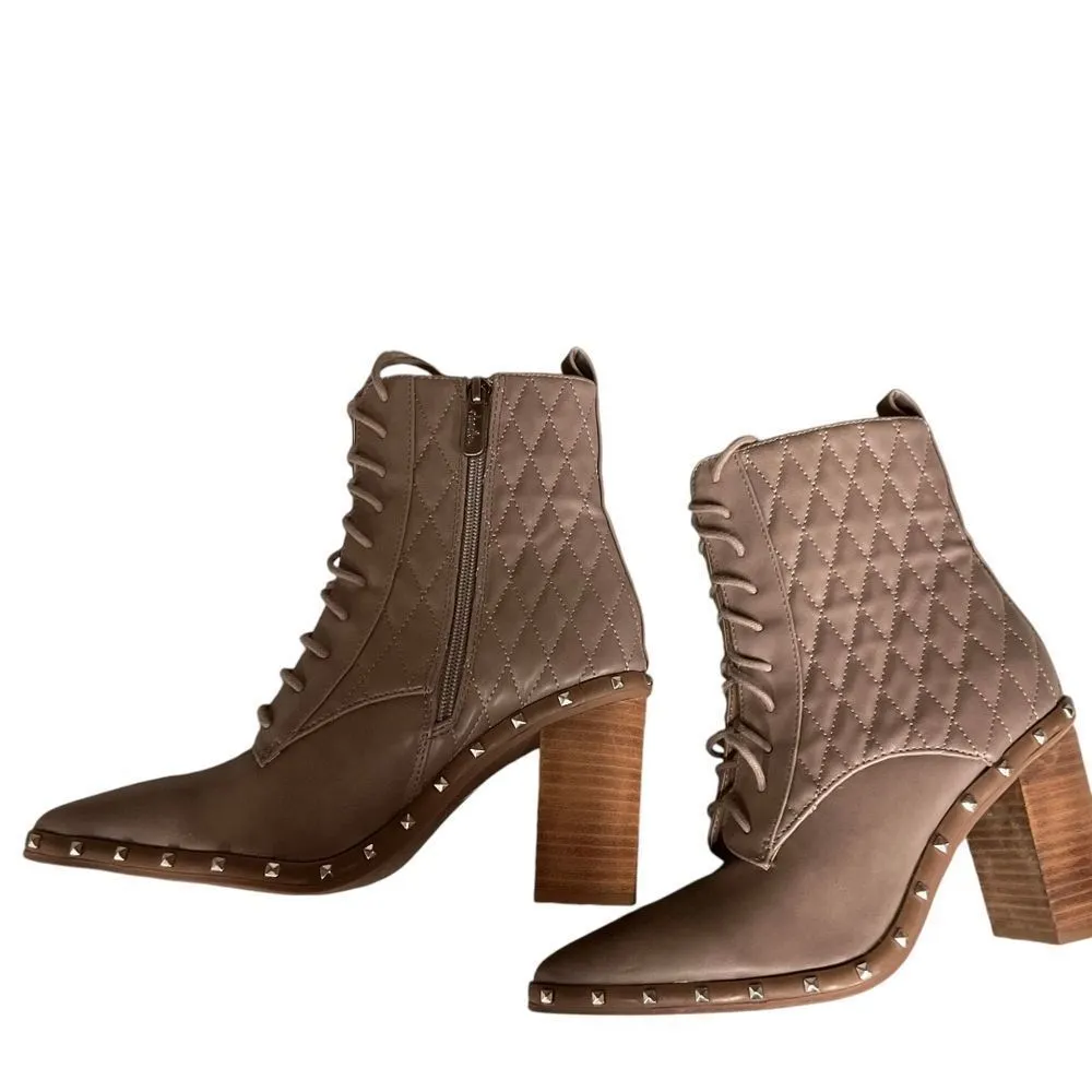 Charles by Charles David Diplomat Bootie Taupe Ankle Pointed Block Heel Size 7M - Image 5